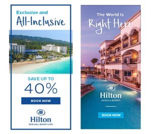 Thiết kế banner 2019 của khách sạn Hilton