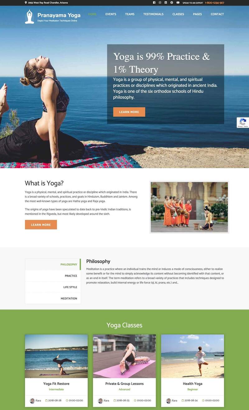Theme WordPress Yoga đẹp và chuyên nghiệp